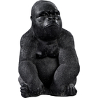 Statue zen gorille King Kong en béton ciré noire - H.23 cm